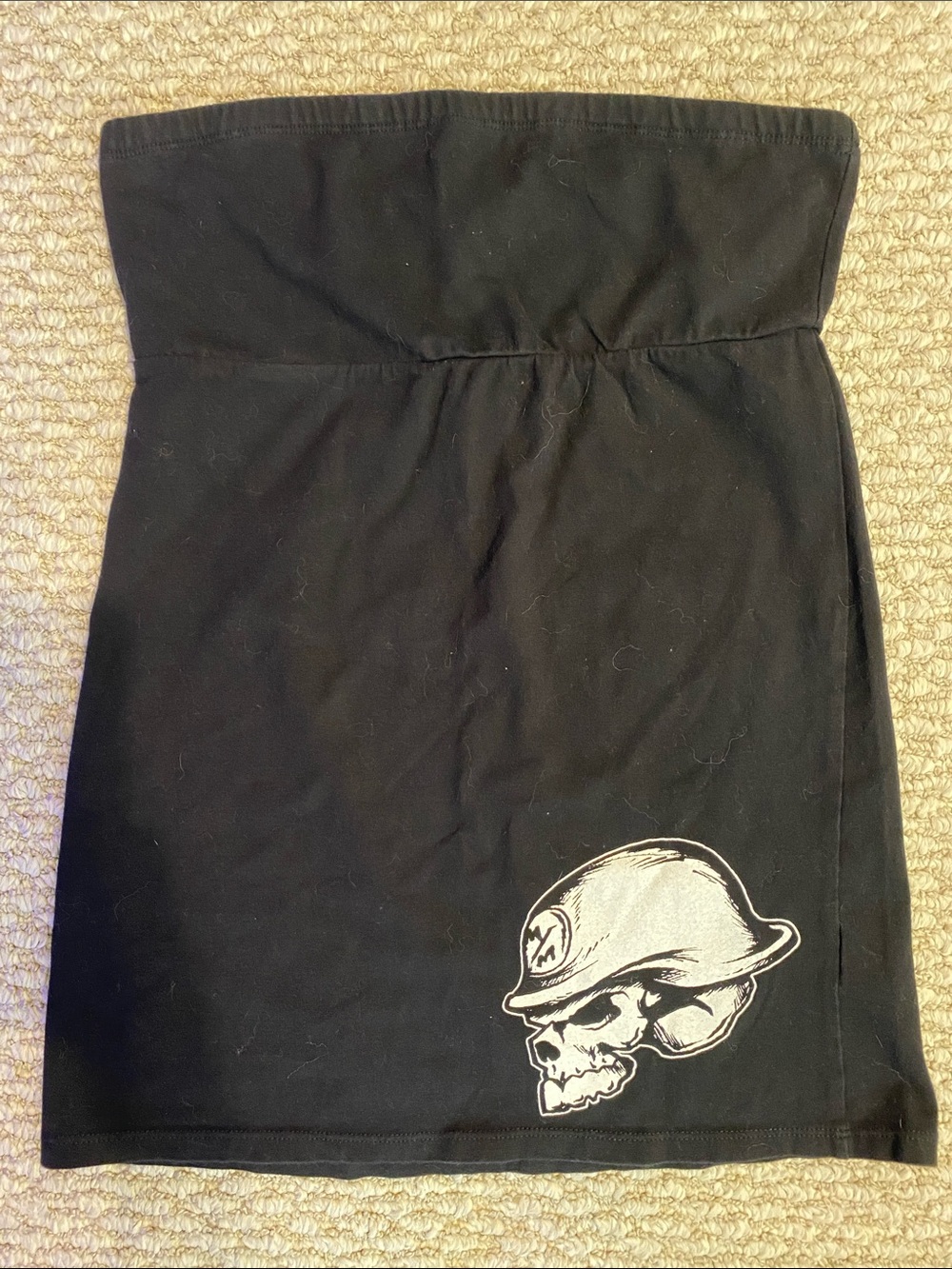 Metal Mulisha Black Tube Top Shirt with White Skull Graphic